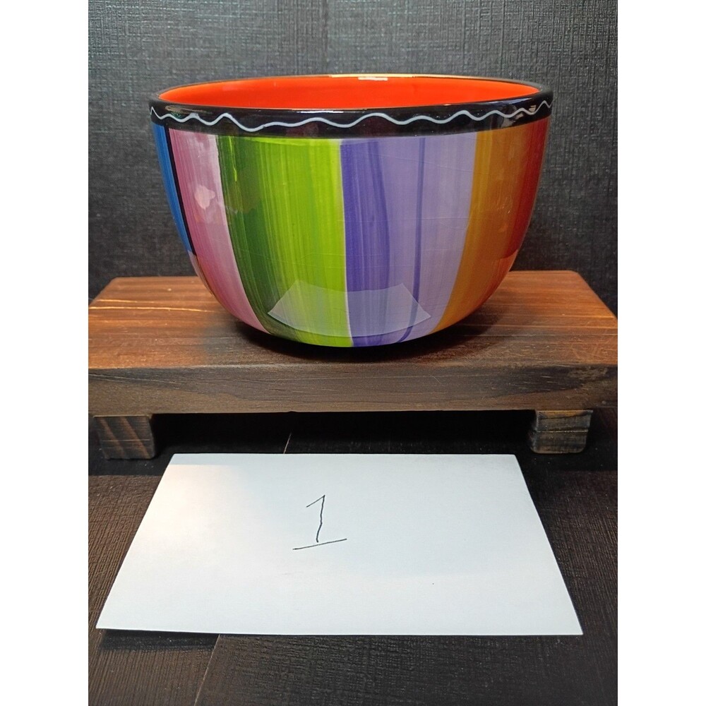 Nancy Green SERAPE Striped Bowls SET OF 2 Certified International MULTI-COLOR - Picture 9 of 16